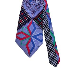 Gianni Versace Mens Vtg 1990's Tie Multicolor Baroque Harlequin Silk 3.75" x 56"